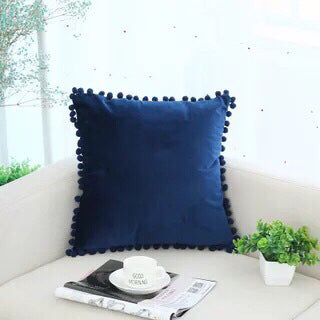 Pom Pom Cushion Covers - Soft Plush Pillow Cases with Bobbles