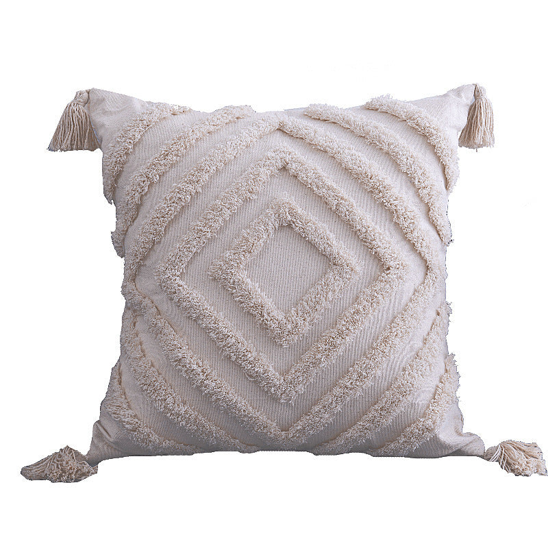 Textured Tufted Cushion Covers - Cotton Linen Pillow Cases